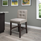 CorLivingMC – Tabouret de bar Antonio DAD-424-B, hauteur de comptoir, tweed gris-Revêtement en tweed gris tissé