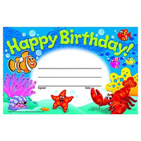 Trend Enterprises Joyeux anniversaire ! Prix ??de reconnaissance Sea Buddies, paquet de 180-Reconnaissez une journée spéciale une fois par an avec un certificat amusant et spécial.