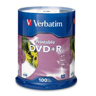 Verbatim - Disques DVD+R 4,7 Go 16X, avec étiquettes blanches imprimables à jet d'encre, cylindre de 100 disques-Vitesses d'enregistrement DVD de 1x à 16x