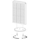 Azar Displays – Présentoir de comptoir à panneaux perforés sur 2 côtés, 22 x 13,5 po, violet translucide (700513-PUR)-Repose sur une base rotative de 12 po