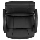 Flash Furniture Leathersoft-Chaise De Bureau Rembourrée-Noir (CH197220X000BK)-Le siège en cascade réduit la pression sur vos jambes