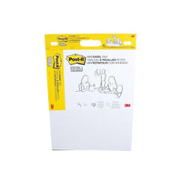 Bloc de papier pour mini chevalet Post–it, 15 po x 18 po, 20 feuillets par bloc-Papier à feuilles mobiles autoadhésives de qualité supérieure, blanc, portable, qui résiste à l’effacement des marqueurs