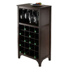 Winsome – Armoire à vin modulaire Ancona avec support à verres, peut contenir 20 bouteilles, expresso-Peut contenir 8 à 12 verres à vin