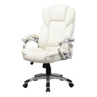 CorLiving LOF-418-O Chaise de bureau de direction Workspace, similicuir blanc-Siège en mousse recouvert de similicuir noir