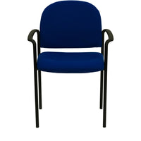 Flash Furniture – Chaise empilable en tissu avec structure en acier et accoudoirs, bleu marine-Chaise d'invité