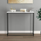 Safdie & Co. 31L Table Console - Métal Noir - Marbre-Design contemporain, donne une sensation de propreté et d'élégance à votre espace de vie.