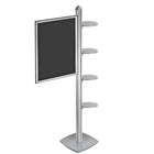 Azar Displays – Présentoir sur pied avec tablettes rondes (300296-SLV)-Structure encliquetable