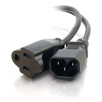 Câble adaptateur d’alimentation pour moniteur C2G 3147 de 1 pi IEC320C14 à NEMA 5-15R-Ports femelles NEMA 5-15 et ports C14 IEC pour une connexion efficace