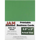 JAM Paper - Cartes de visite imprimables, 3-1/2 po x 2 po, vert, paquet de 100-Couleur: Vert