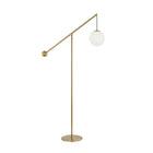Dainolite - Lampe sur pied à incandescence transitionnelle Holly, 1 lumière, laiton vieilli et verre opale-Laiton vieilli