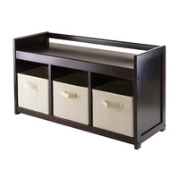 Winsome - Ensemble de banc de rangement Addison, 4 pièces, 3 paniers pliables, beige-Le banc de rangement Addison complémente toute pièce
