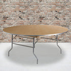 Flash Furniture – Table de banquet pliante de 72 po de diamètre avec rebords en métal, bois clair (XA72BIRCHM)-Surface en bois de bouleau avec bordure en aluminium