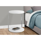 Monarch Specialties - 3056 Table D'Appoint - Blanc Lustre/Metal Chrome-Garantie limitée d'un an du fabricant (détails avec le produit)