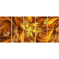 Designart – Impression sur toile, échange d’or fondu, art abstrait, 5 panneaux (PT3093-401)-Impression