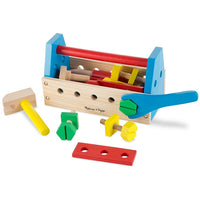 Trousse d'outils à emporter Melissa & Doug-Comprend 24 pièces en bois poncées en douceur pour des heures de plaisir à marteler, visser et tourner