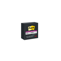 Post-it - Feuillets super collants repositionnables, 3 x 3 po, noir, paq./5 blocs, 350 feuilles (654-5SSSC)-1