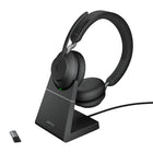 Casque supra-auriculaire stéréo sans fil Evolve2 65 de Jabra avec support - Noir-Type de produit : Casque