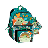Bioworld - Mandalorian 16" Ensemble de sac à dos 7 pièces pour jeunes-Licence officielle : Cette marchandise Star Wars est 100 % authentique, ce qui en fait le cadeau idéal pour les fans et les collectionneurs!