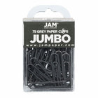 JAM PAPER - Trombone Geant Colore 2", Gris, 3 Paquets de 75-Couleur : Gris fonce