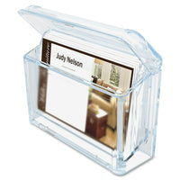 Deflect-o – Porte-cartes professionnelles extérieur Grab-A-Card, 2 3/4 x 4 1/4 x 1 1/2 po, transparent-Ce porte-cartes durable résistant aux intempéries peut être installé n’importe où grâce à son couvercle robuste qui se ferme solidement afin de protéger vos coordonnées