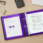 Staples - Reliure Better Binder, 1 po, mauve-Les anneaux en D se ferment solidement, permettant aux pages de se tourner facilement