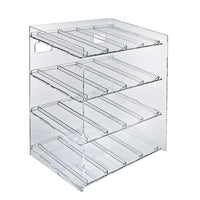 Azar Displays – Présentoir à maquillage de comptoir à 4 niveaux de 16 compartiments à panneau perforé (222484)-En panneau perforé