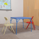 Flash Furniture – Ensemble coloré 3 pièces de 20 1/4 (po) pour enfants avec table pliante et chaise, bleu/rouge/jaune-L'ensemble comprend: table carrée et 2 chaises