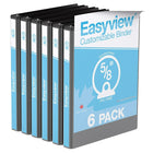 Davis Group Super offre Easyview, Reliure View à anneaux ronds 5/8 po, personnalisable, paquet de 6 - Noir-3 Reliure À Anneaux