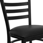 Flash Furniture – Chaise de restaurant en acier à traverses horizontales, noir, siège en vinyle noir (XUDG694BLADBLKV)-Mousse ignifuge CA117