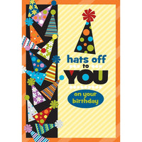 Millbrook Studios – Cartes de souhaits et enveloppes, Hats Off To You, 5 3/8 x 7 3/4 po, 18/paquet (06128)-Imprimées sur papier cartonné non couché