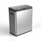 Step N' Sort - Capteur de mouvement poubelle à 2-compartiments et bac de recyclage avec bacs intérieurs amovibles - 60L-Capacité de 60 L ; chaque bac intérieur contient 30L