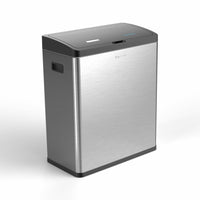 Step N' Sort - Capteur de mouvement poubelle à 2-compartiments et bac de recyclage avec bacs intérieurs amovibles - 60L-Capacité de 60 L ; chaque bac intérieur contient 30L