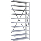 Metalware – Étagère sans boulons RK228, 10 tablettes, 36 x 12 x 76 po, gris clair-Système de tablettes réglables offrant un espace de rangement solide, mais économique qui convient à vos besoins
