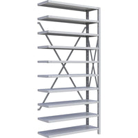 Metalware – Étagère sans boulons RK228, 10 tablettes, 36 x 12 x 76 po, gris clair-Système de tablettes réglables offrant un espace de rangement solide, mais économique qui convient à vos besoins