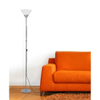 Simple Designs – Lampe de sol incandescente, argenté (LF1011-SLV)-Abat-jour en plastique givré
