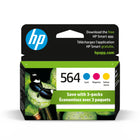 HP 564 Ens. 3 cartouches d’encre cyan, magenta et jaune d’origine (N9H57FN)-Couleurs: Cyan, magenta, jaune