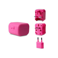 LOGiiX - Trousse d’adaptateur Jet Setter LGX-11767, World Traveler, rose-Cette minuscule unité trois-en-un offre un adaptateur de prises à utiliser dans plus de 180 pays et il est rangé de façon compacte dans l’étui de transport fourni.