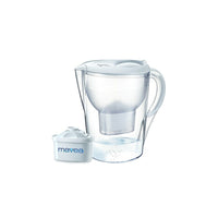 Aquavero - Pichet de filtration d'eau de 14 tasses, blanc Aspen-Indicateur d'échange de filtre : Indique quand changer la cartouche