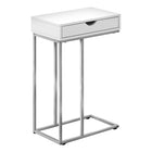 Monarch Specialties - 3774 Table D'Appoint - 25 po H/Blanc/Metal Argent-Dimensions du produit : 15,75 pouces L x 9,45 pouces L x 24 pouces H