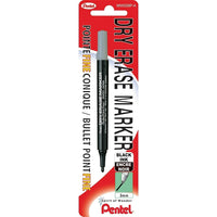 Pentel - Marqueur à pointe fine à effacement sec, noir-Marqueur à effacement sec