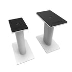 Kanto SP9 Stand de haut-parleur universel de 9 po pour bureau avec gestion des câbles - Blanc-Deux tailles de plaque supérieure incluses: 3,1 po x 4,7 po (8 cm x 12 cm) et 4,3 po x 7,1 po (11 cm x 18 cm)