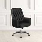 Flash Furniture – Fauteuil de direction traditionnel à pivot, dossier mi-hauteur, avec accoudoirs, noir (BT444MIDBK)-Mousse ignifuge CA117