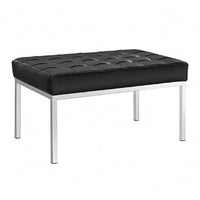 Nicer Furniture - réplique du banc Florence deux places - noir-Cadre en acier inoxydable