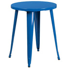 Ensemble avec table ronde en métal bleu et 2 sièges à bras ajourés, intérieur/extérieur, 24 po (CH-51080TH-2-18ARM-BL-GG)-Métal