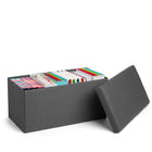 Poppin - Banc Boîte - Gris Foncé-Fabriqué en tissu polyester tissé gris foncé facile à nettoyer