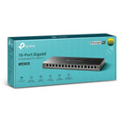 TP-Link – Commutateur Gigabit Pro non administrable, 16 ports (TL-SG116E)-Boîtier en métal durable de qualité supérieure et d'apparence professionnelle