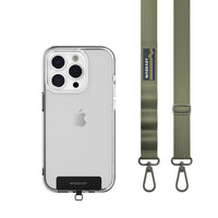 SwitchEasy - MagEasy Carte à sangle avec tour de cou amovible et lanière de téléphone - Sangle de 20 mm - Vert armée-Pas besoin de compromis entre forme et fonction