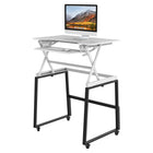 Rocelco - Ensemble rehausseur de bureau de luxe à hauteur ajustable de 40" et support au sol - Blanc / Noir-8