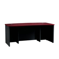 Sauder 71"W La Collection Via Bureau Ministre - Finition Classic Cherry-La surface supérieure en mélamine est résistante à la chaleur, aux taches et aux rayures pour la durabilité