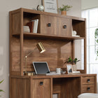 Sauder - 429511 La Collection Cannery Bridge Surmeuble - Finition Sindoori Mango-Espace de rangement cache derriere les portes coulissantes pour des objets de decoration, des fournitures etc.